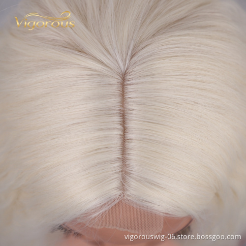 Hot Selling High Quality Platinum Natural Hairline Lace Cosplay Daily Party Machine Made Long Afro Kinky Curly Wig